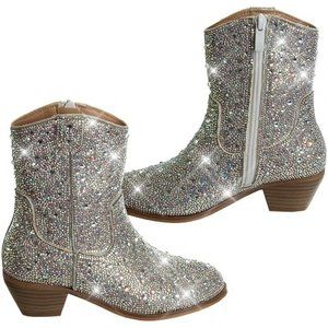 💕NWT Swarovski Crystal Rhinestone Girls Cowboy Boots BARBIE Halloween Costume